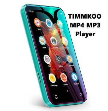 TIMMKOO Bluetooth MP4 MP3 Player, 4.0" Full Touch Screen, Portable HiFi Sound Mp3 Music Player, Voice Recorder, E-Book, Supports 512GB SD Card - Imported from UK